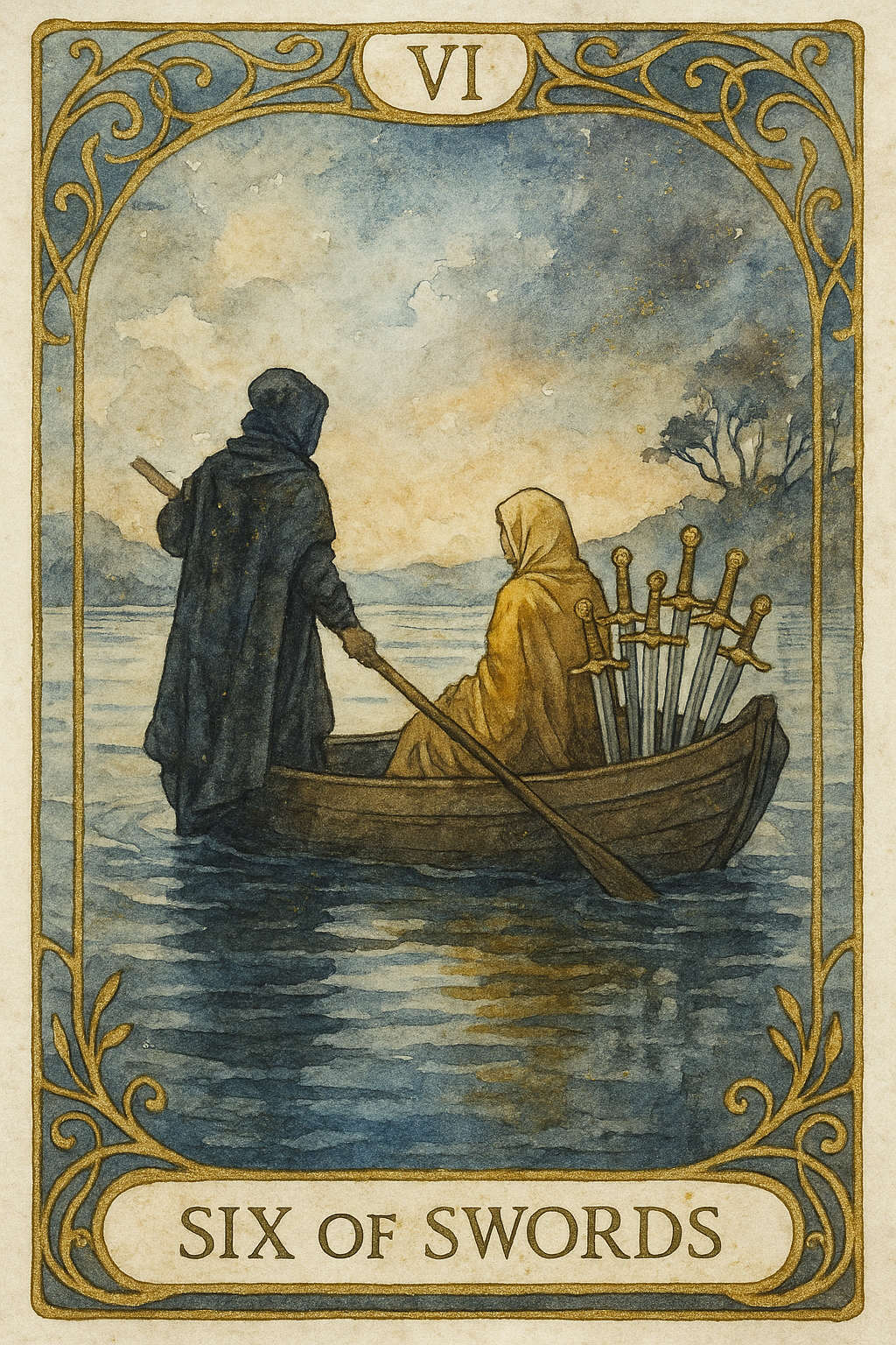 Six of Swords Tarot Card